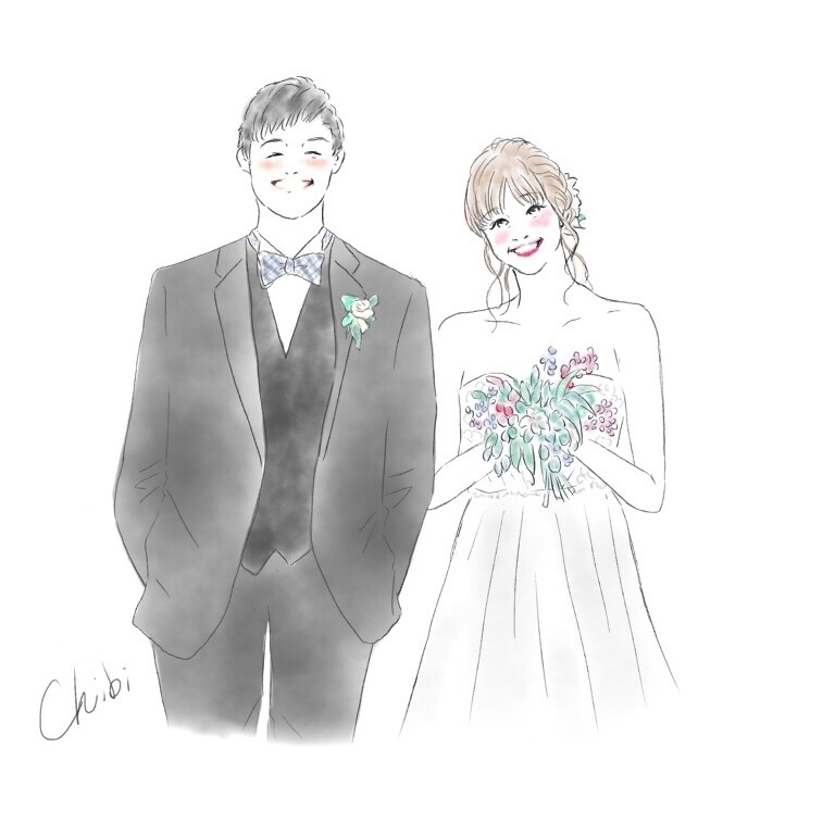 ふんわり優しい似顔絵描きます 大切な記念日をイラストで。アイコンやウェルカムボードに イメージ4