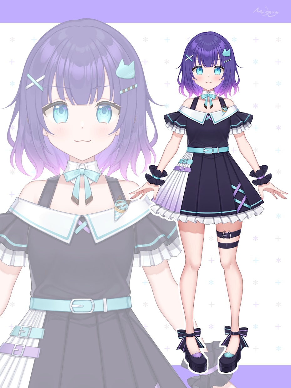 VTuber用Live2Dイラストを制作します キャラデザや三面図、表情差分も承ります！ イメージ9