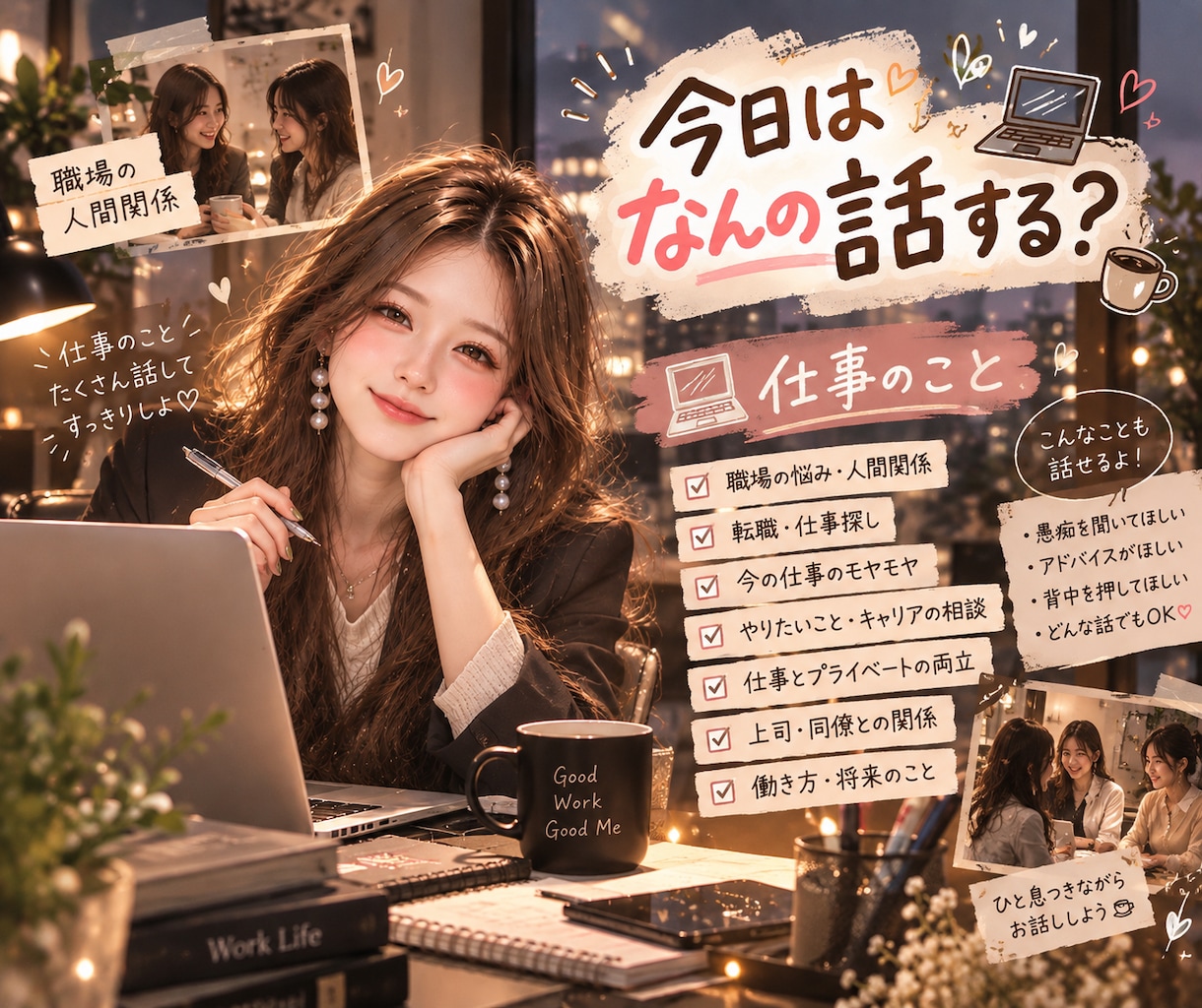 雑談チャット【120日間】パートナーになります 毎日あなたの話し相手として待ってます！なんでも話してね♪ イメージ5