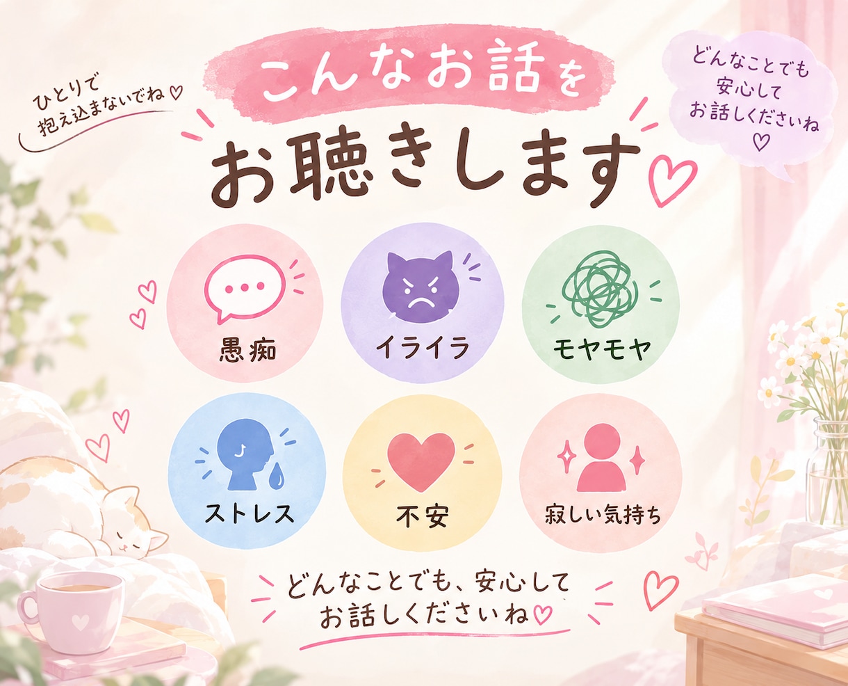 今すぐ話したい、人間関係のお悩みなど何でも聴きます 孤独/愚痴/悩み/怒り/日常の些細な事なんでも◎ふらっと電話 イメージ2