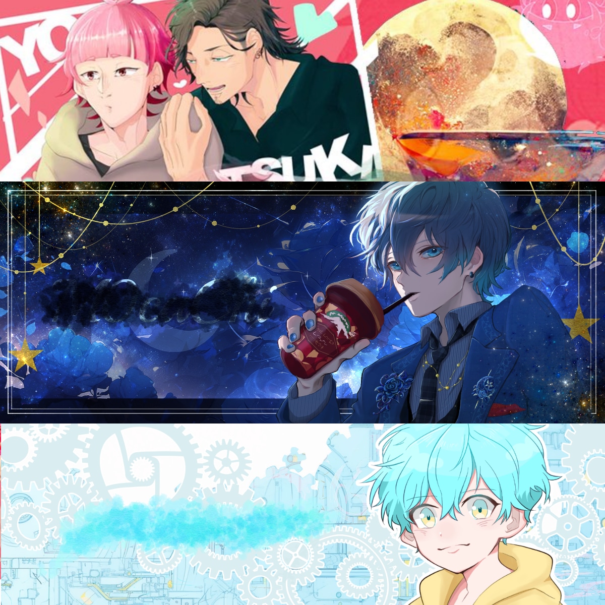 オリジナルキャラクターのバーナー,ヘッダー描きます X,Twich,Youtube,活動の第一歩をお手伝い イメージ2