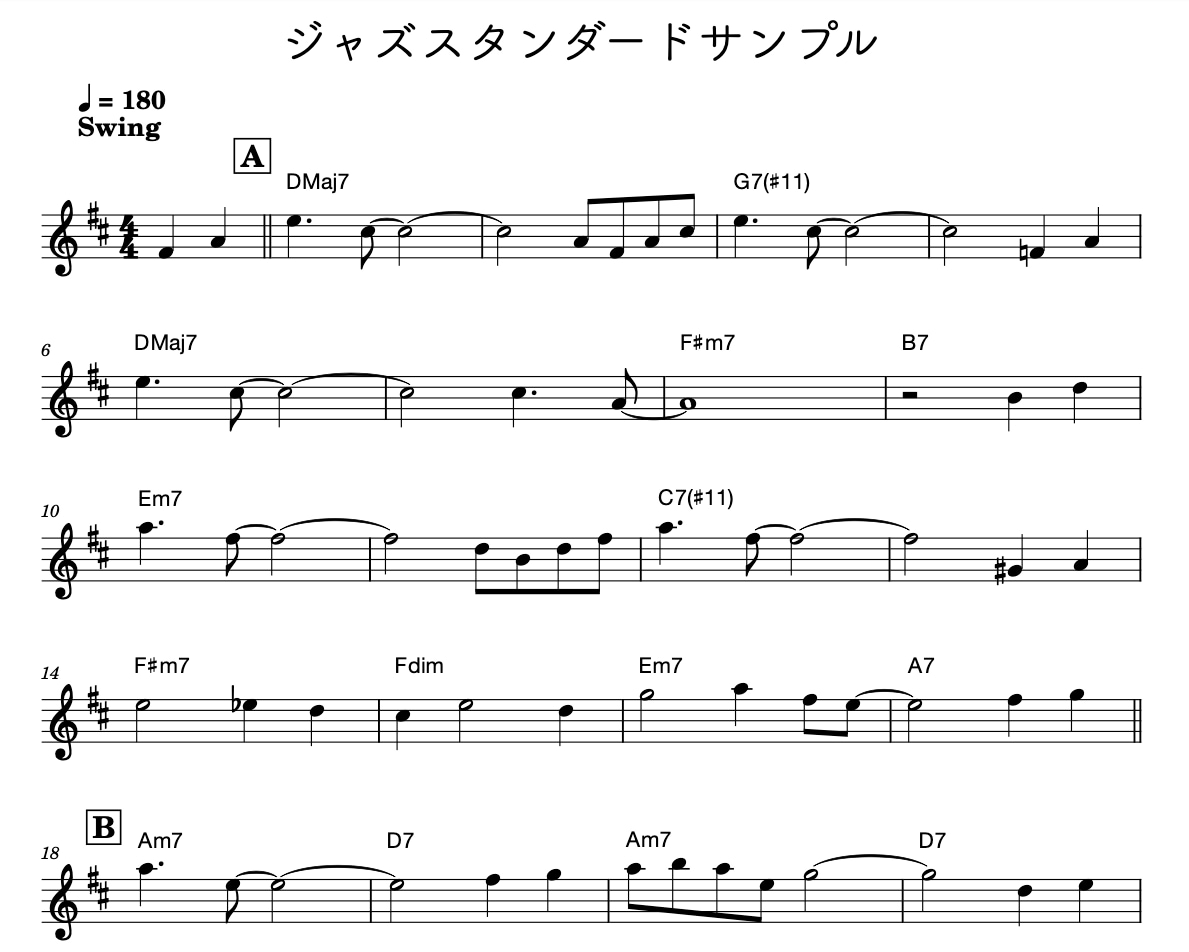 プロのジャズ奏者が演奏現場用リードシート作成します ボーカルや管楽器に◎ 正確なコード・プレイヤー目線の実用譜面 イメージ2