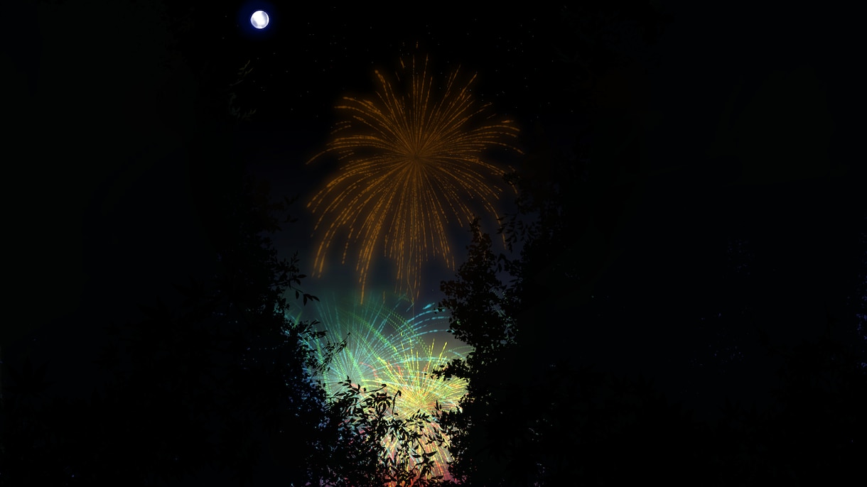 綺麗な夜空の背景イラスト描きます 心惹かれる美麗な夜空はいかがですか？ イメージ4