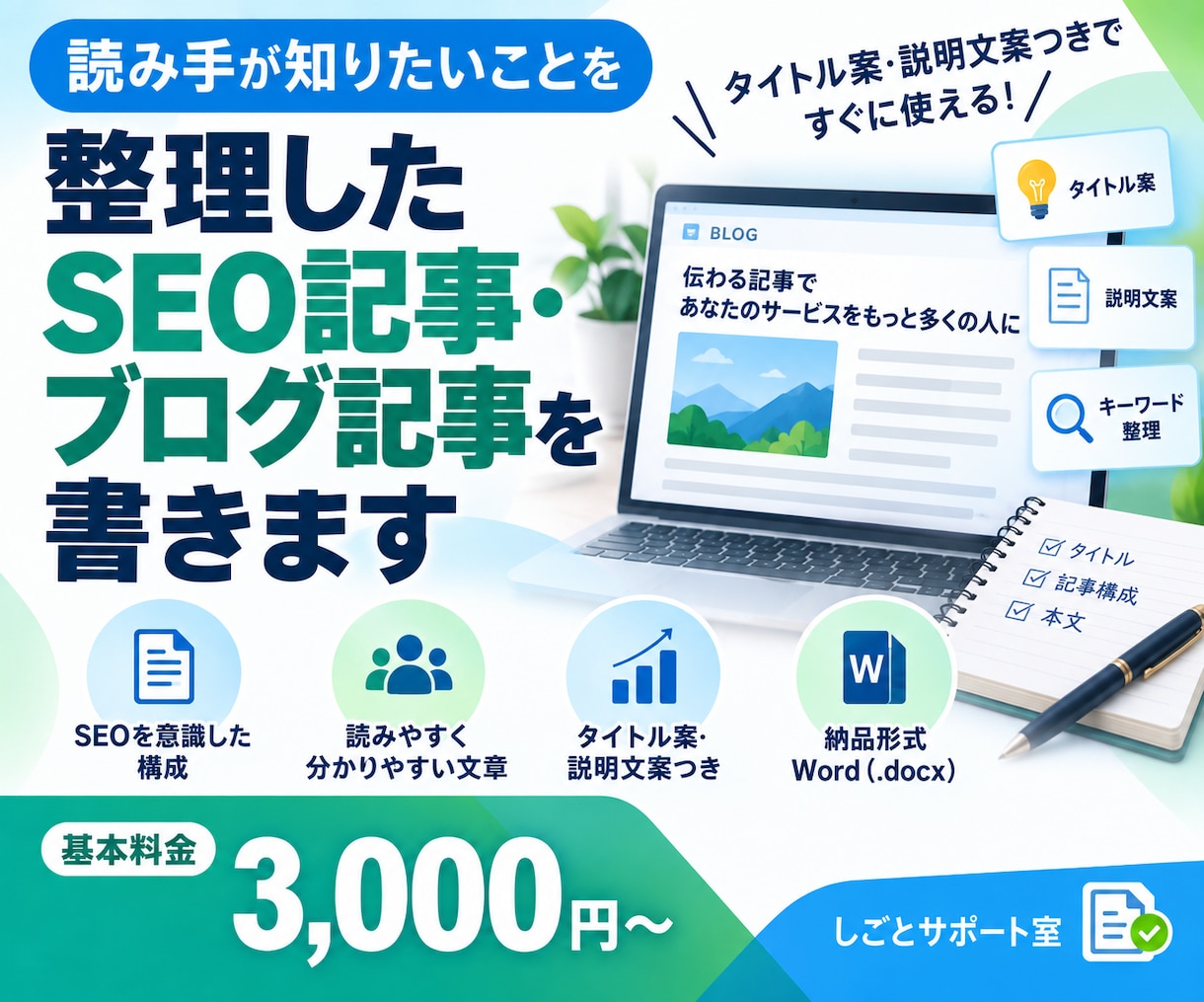 読み手が知りたいことを整理した記事を書きます テーマと目的に合わせて、ブログ記事をお作りします イメージ1