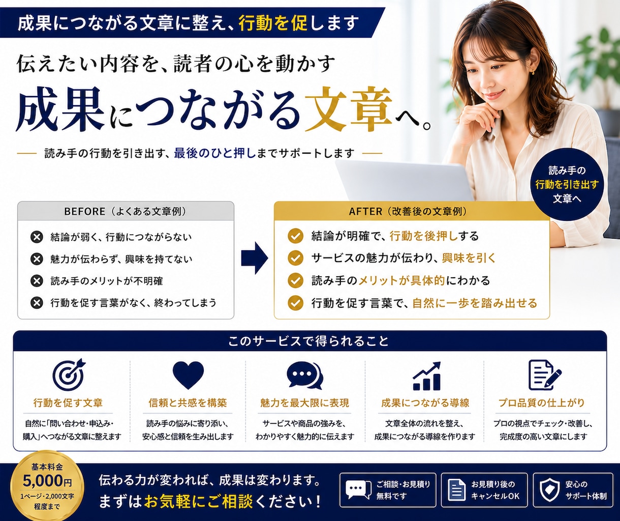 ホームページの文章を読みやすく改善します 伝わりにくい文章を整理しサービスの魅力を伝えます イメージ7