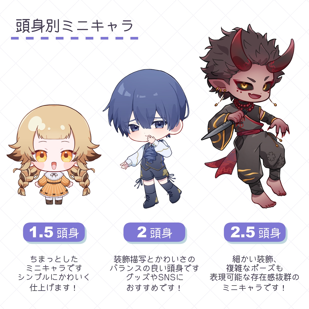ミニキャラを制作します 商用利用OK！目を引くかわいいミニキャラをお届けします イメージ2