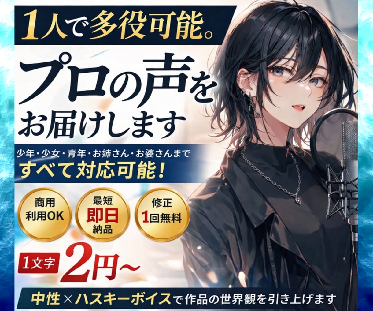 1人で全役対応！欲しい声、ここにあります 少年、少女、青年、お姉さん、おばあさんまで イメージ1