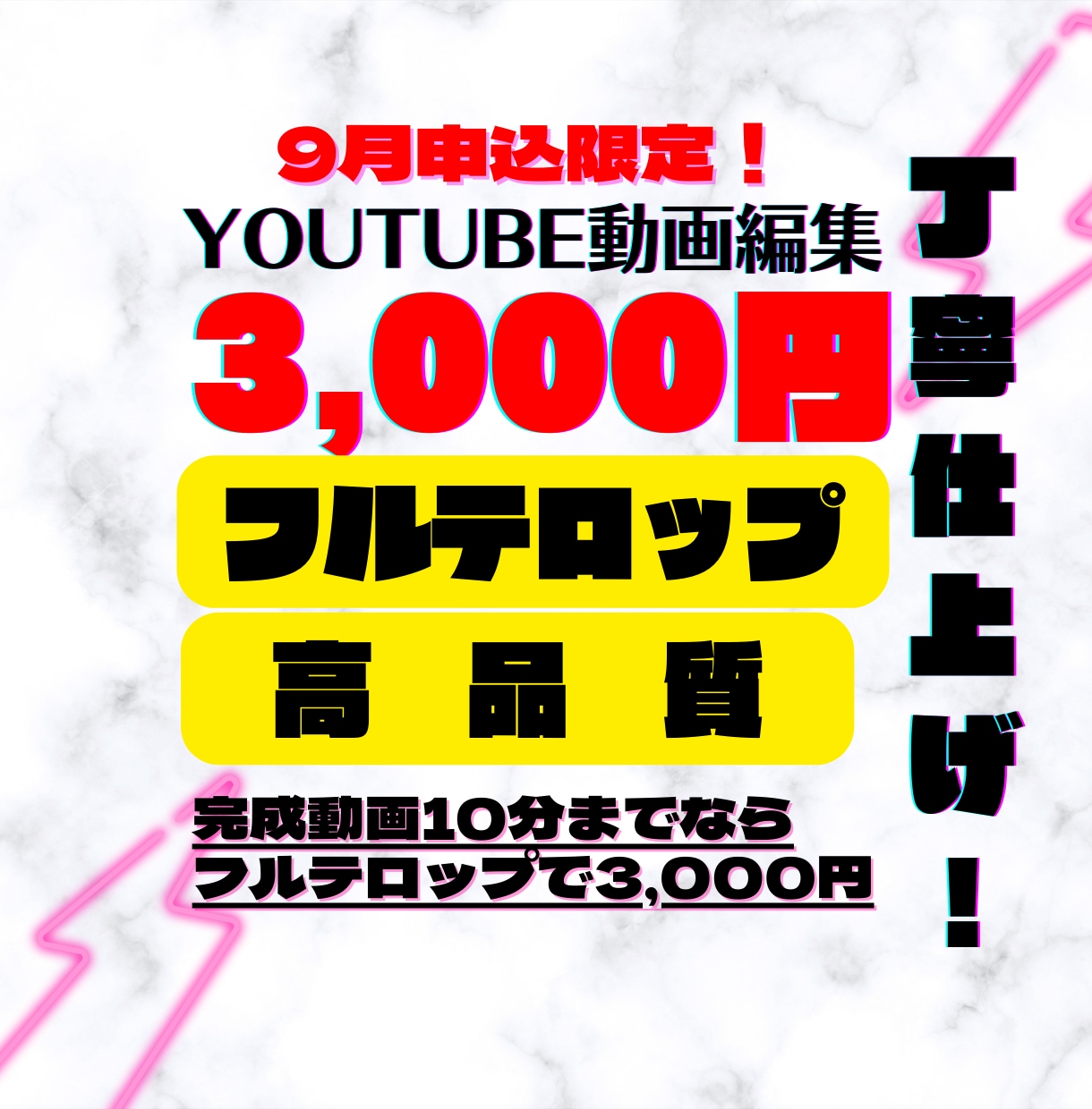フルテロップ動画編集承ります ☆9月申込限定☆フルテロップ動画編集！長期のご依頼も大歓迎！ イメージ1