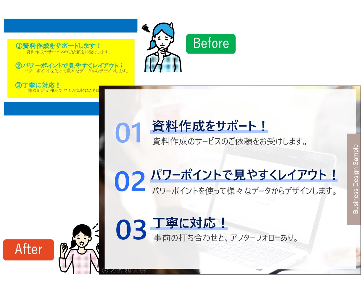 ビジョンと信頼が伝わるパワポ資料作成、代行します パソコンが苦手な方、忙しく作業時間のない方のお手伝いをします イメージ5