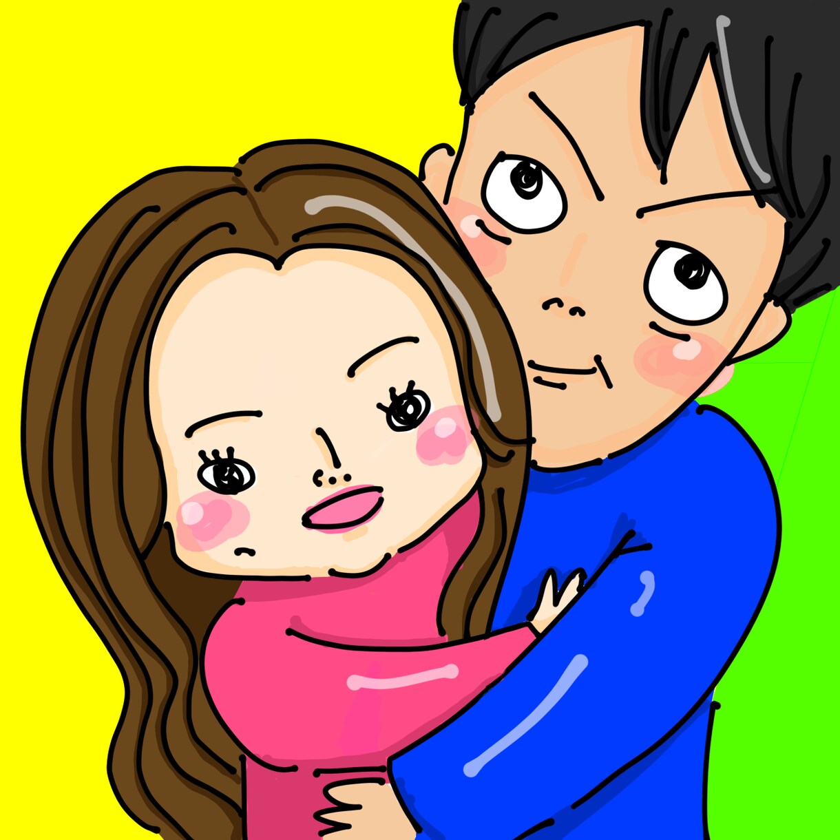 ウェルカムボードや記念日に使える似顔絵を描きます ポップで可愛いイラストをお届けします イメージ3