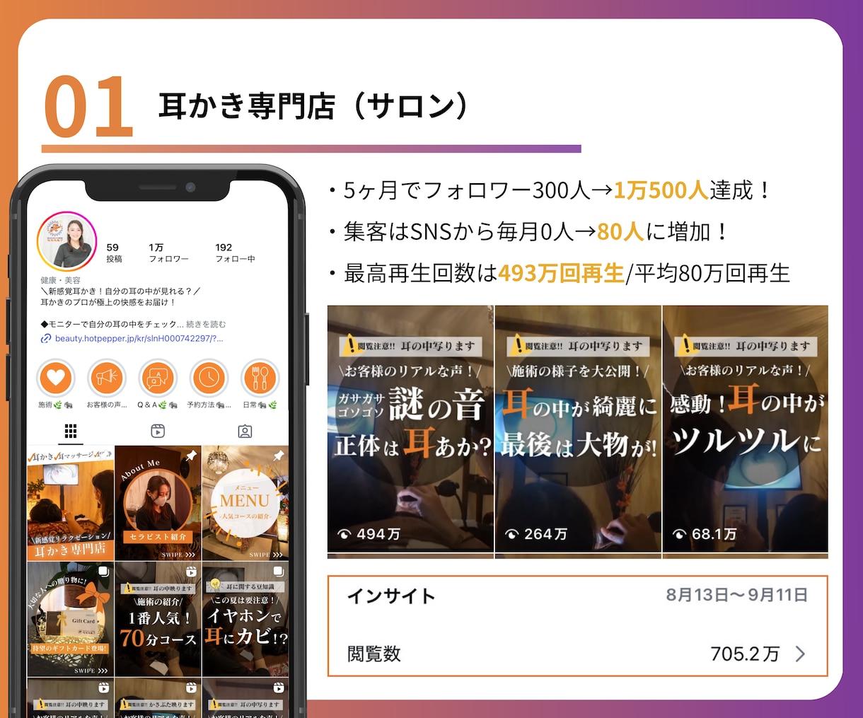 インスタ運用代行をします リールも可能！丸投げOK！デザインだけでなく集客動線も構築！ イメージ6