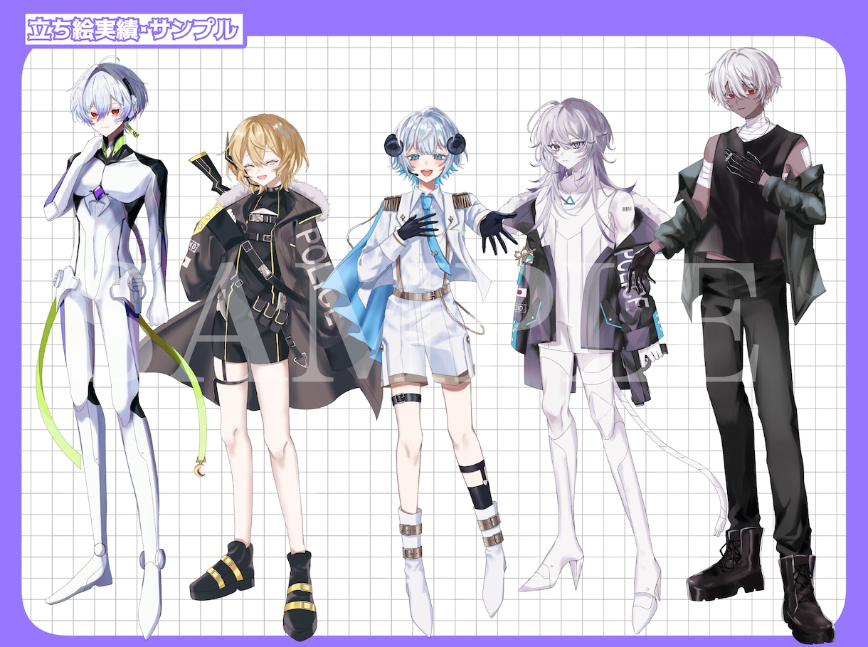 様々な用途の立ち絵・1枚絵イラスト制作承ります TRPG、配信用等様々な用途の立ち絵・1枚絵制作を承ります！ イメージ9