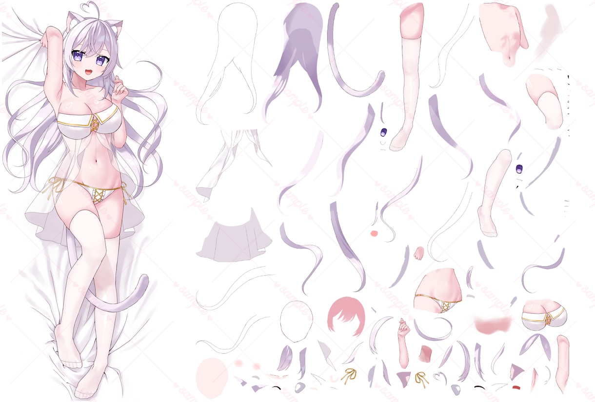 Live2D向けパーツ分けイラスト制作します あなたのキャラを動かすお手伝いをさせてください！ イメージ2