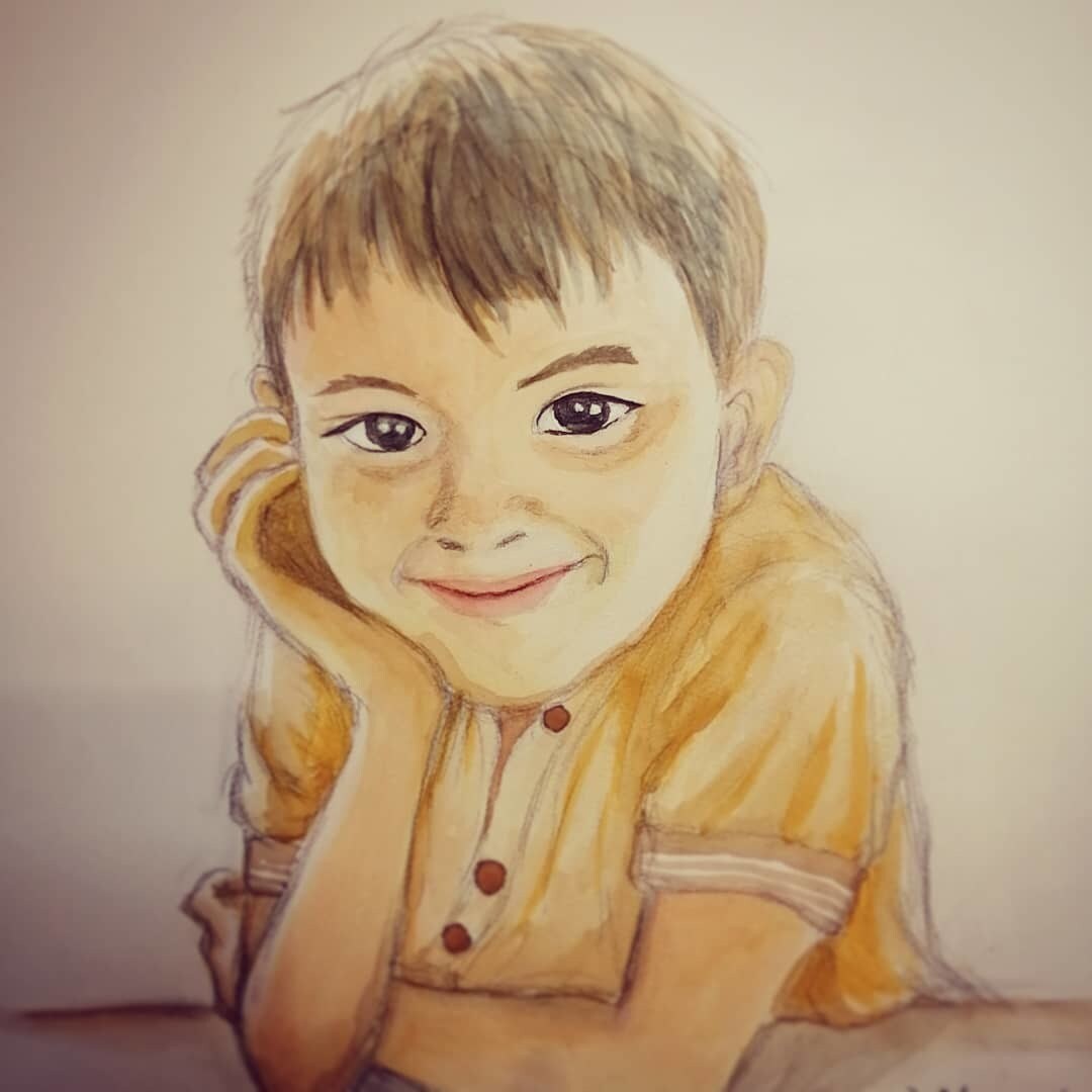 思い出の写真を明るい色彩の水彩画にします お子さんやご両親の思い出の写真をきらきらした絵に残しませんか イメージ7