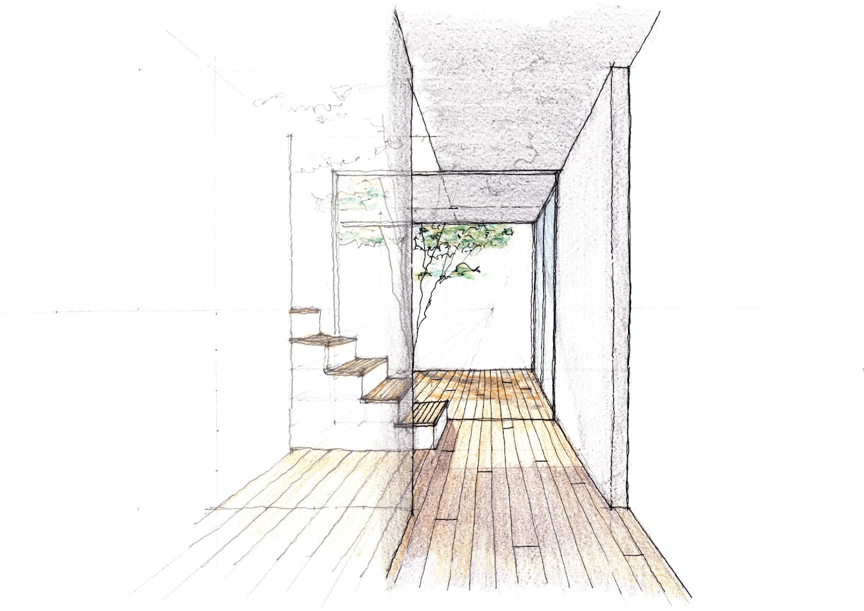 温もりある手描きの住宅内観パース提供いたします 打合せに印象に残る手描きのパースを添えませんか イメージ4
