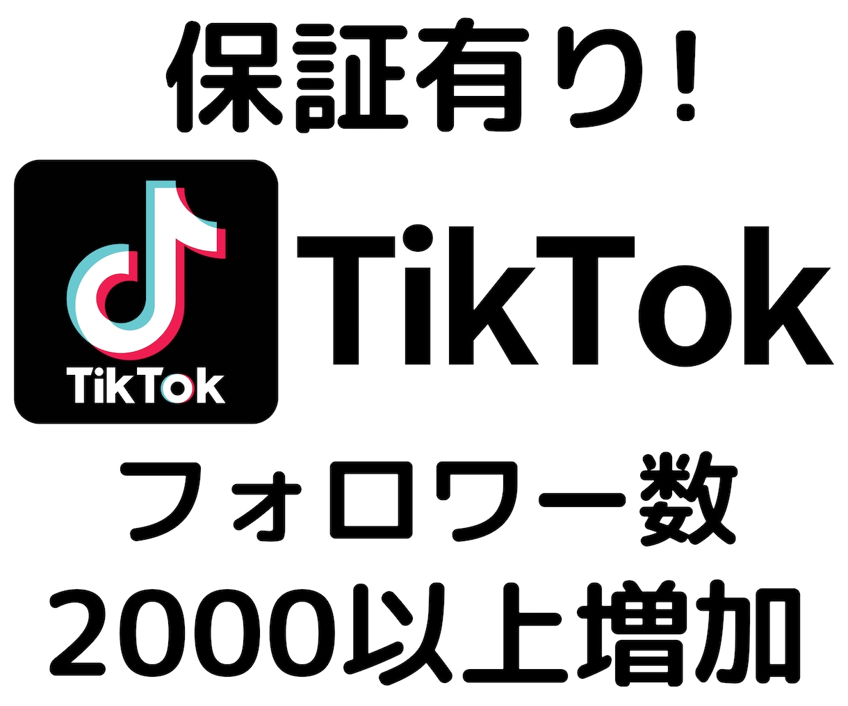 TikTokのフォロワー数を増やします ＋2000人増加、アカウントの価値やイメージ向上に イメージ1