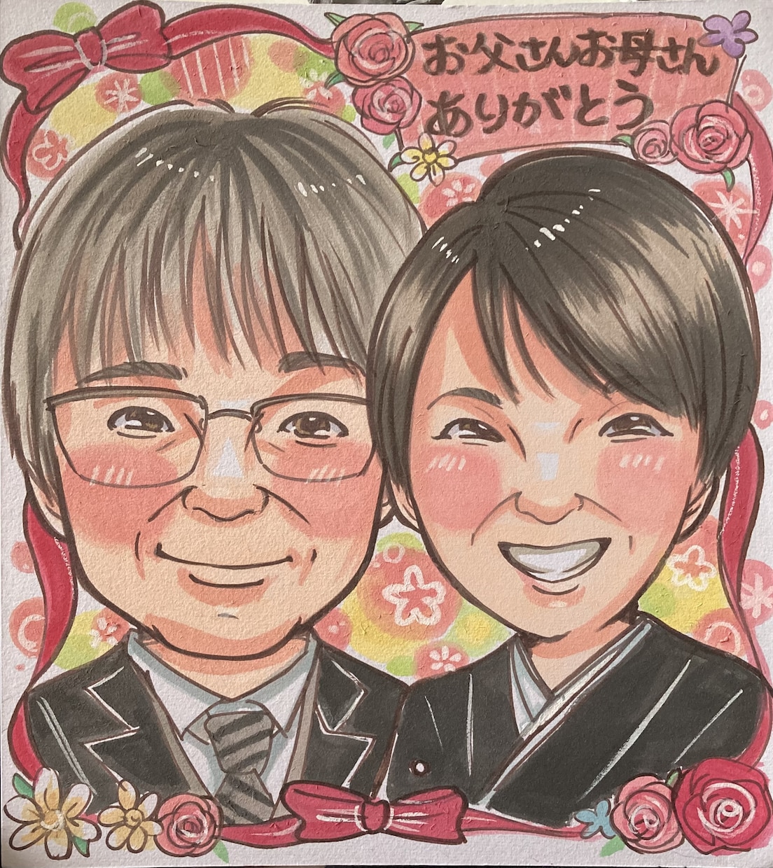 初依頼大人数ペットも歓迎★可愛い似顔絵お描きします 記念日に贈る水彩 手描き似顔絵還暦米寿古希結婚式誕生日退職 イメージ9