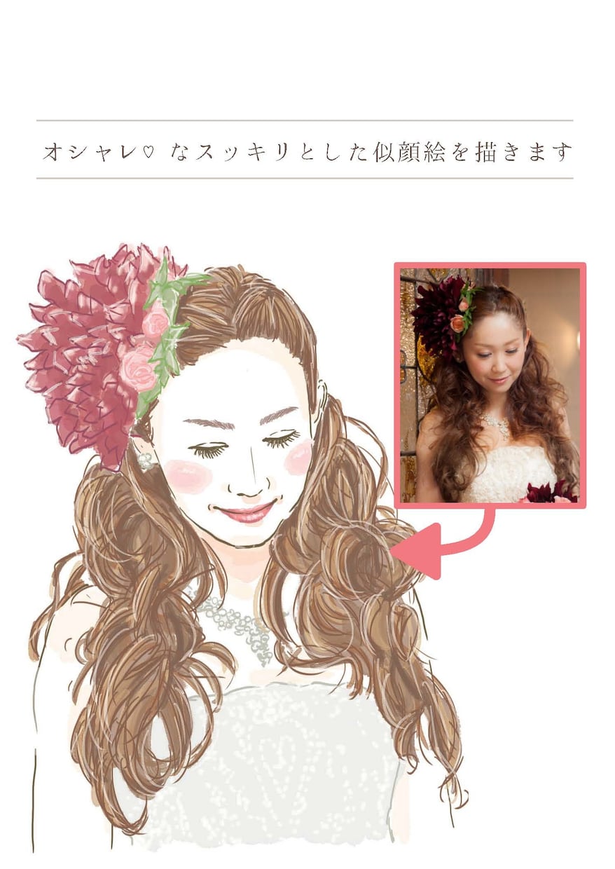 商用可♡おしゃれ♡綺麗め♡な似顔絵を描きます 印刷OK！ウェルカムボード、アイコン、記念日にも✩.*˚ イメージ1