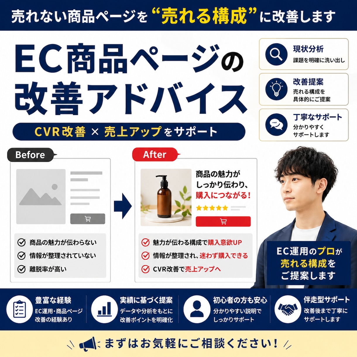 売れてない商品ページを“売れる構成”に改善します EC売上改善のプロが“売れない原因”を明確にします イメージ1