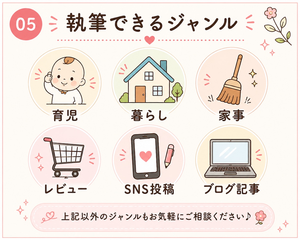 やさしい育児・暮らし記事を書きます ママ目線で寄り添う読みやすい文章をお届けします！ イメージ5