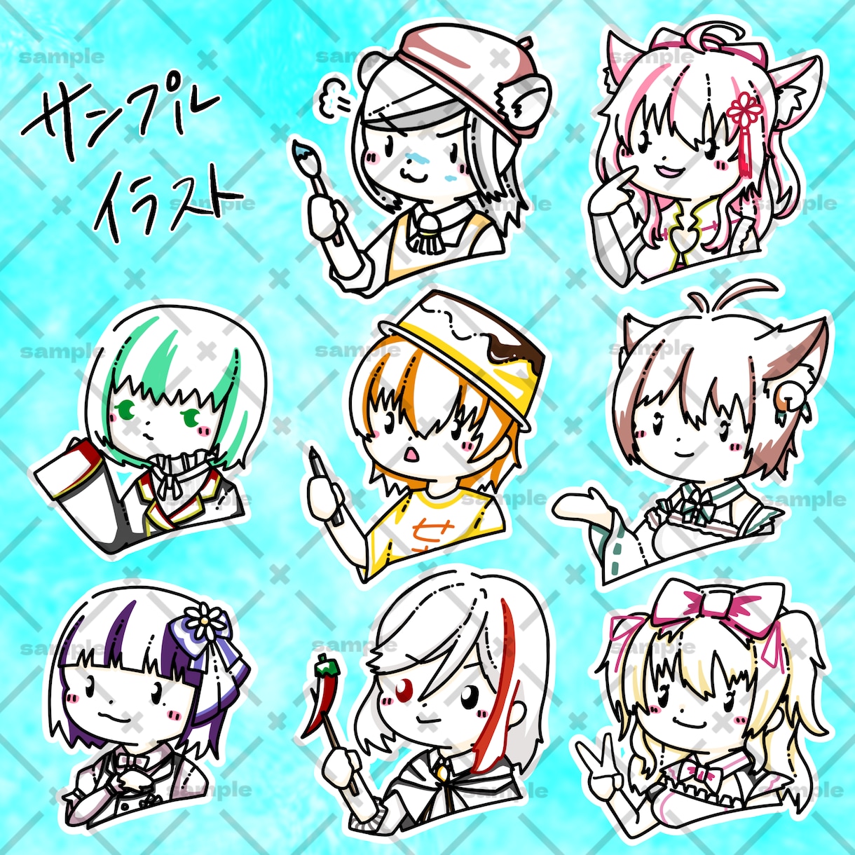 商用利用可⭕️ゆるいFA描きます ちょっとしたプレゼントやアイコン、ステッカーなどにどうぞ！ イメージ1