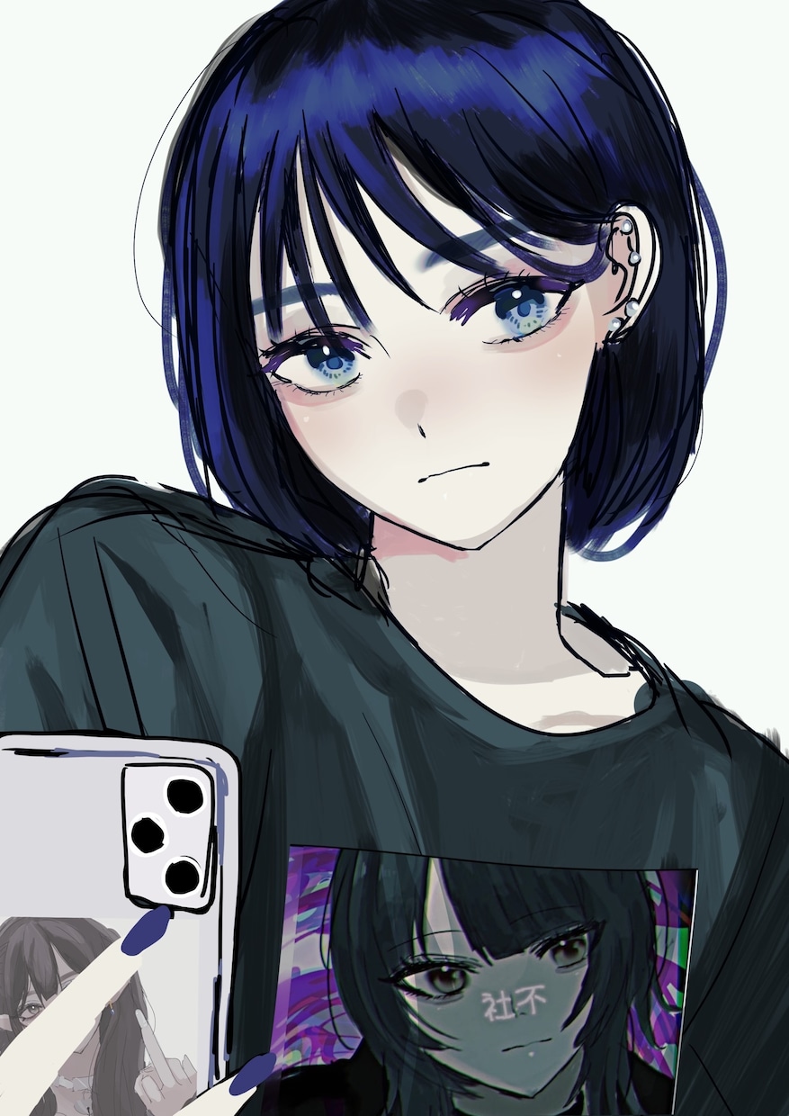 納得いくまでリテイク可！アイコン、ヘッダー描きます ダークな雰囲気のイラストお描きします！ イメージ1