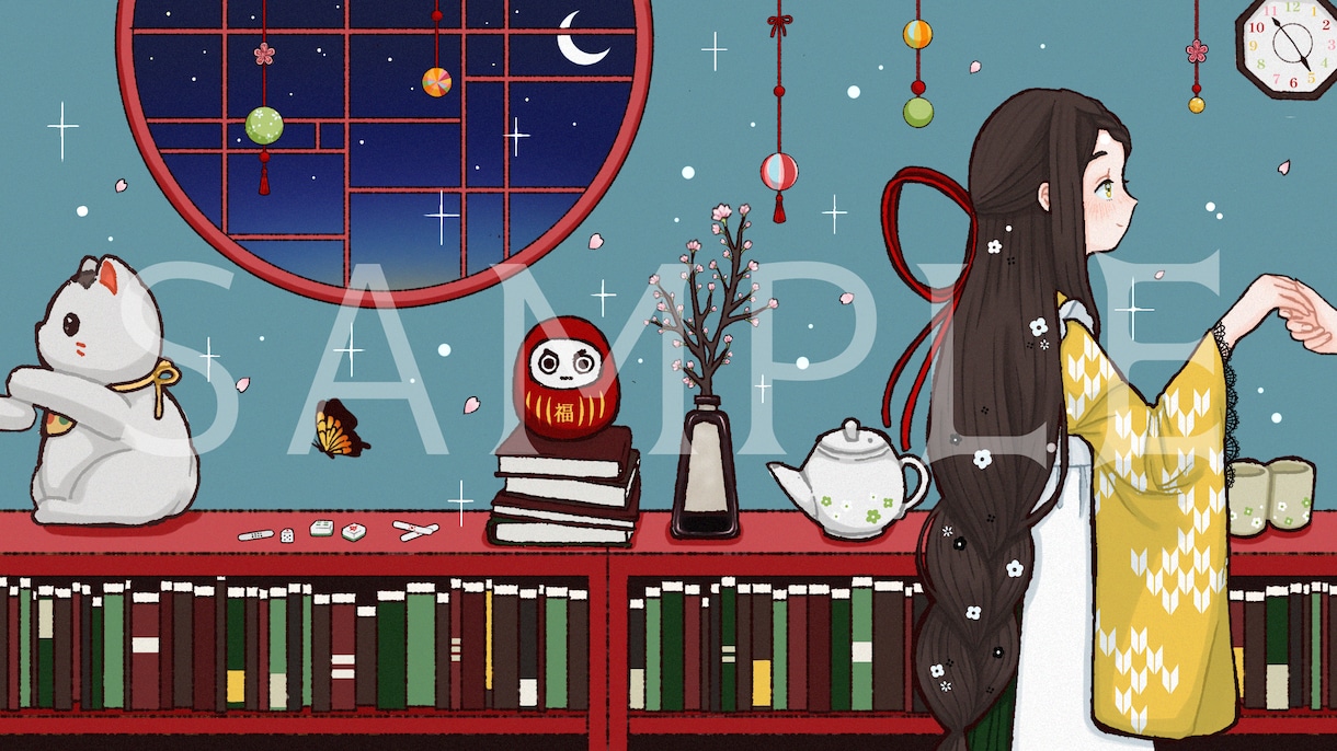 サムネイル、チラシなど一枚絵の制作をします レトロでポップな色使いの個性的なイラストを描きます！ イメージ3
