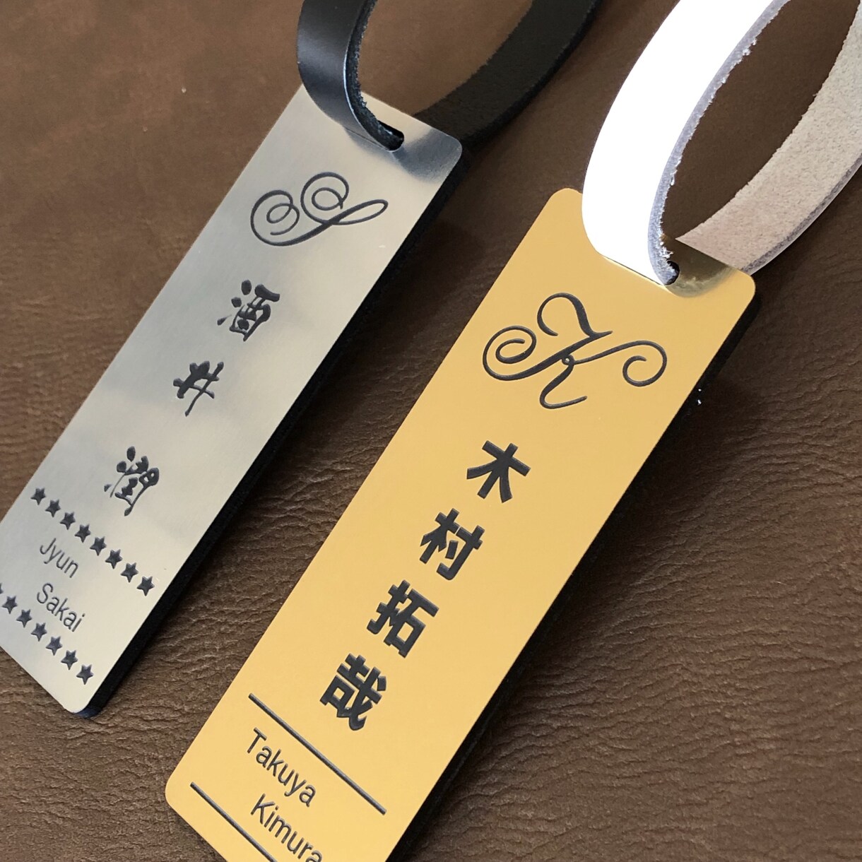 イニシャルタグ ネームプレート作製致します ロゴマークのようなイニシャル〜ブランドタグみたいでカッコイイ イメージ7