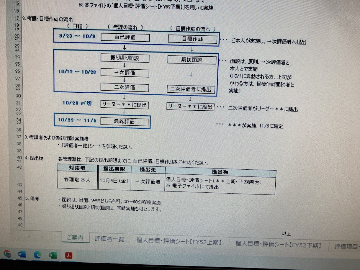 管理職目標設定、評価面談フォーマットを作成します 管理職との目標共有は重要ですね。 イメージ3