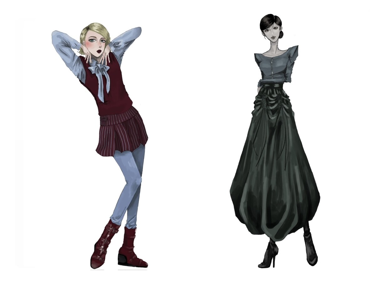 理想のファッションイラストを描きます 現役服飾学生がファッションイラストを描きます！ イメージ1