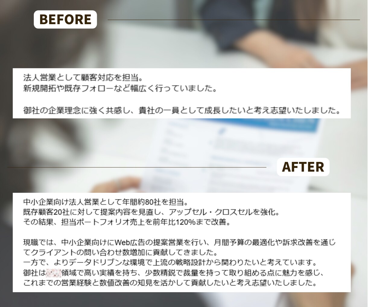 職務経歴書＆志望動機を転職のプロが作成・添削します 【ハイクラス転職3回以上】GAFAM社員が転職書類をサポート イメージ10