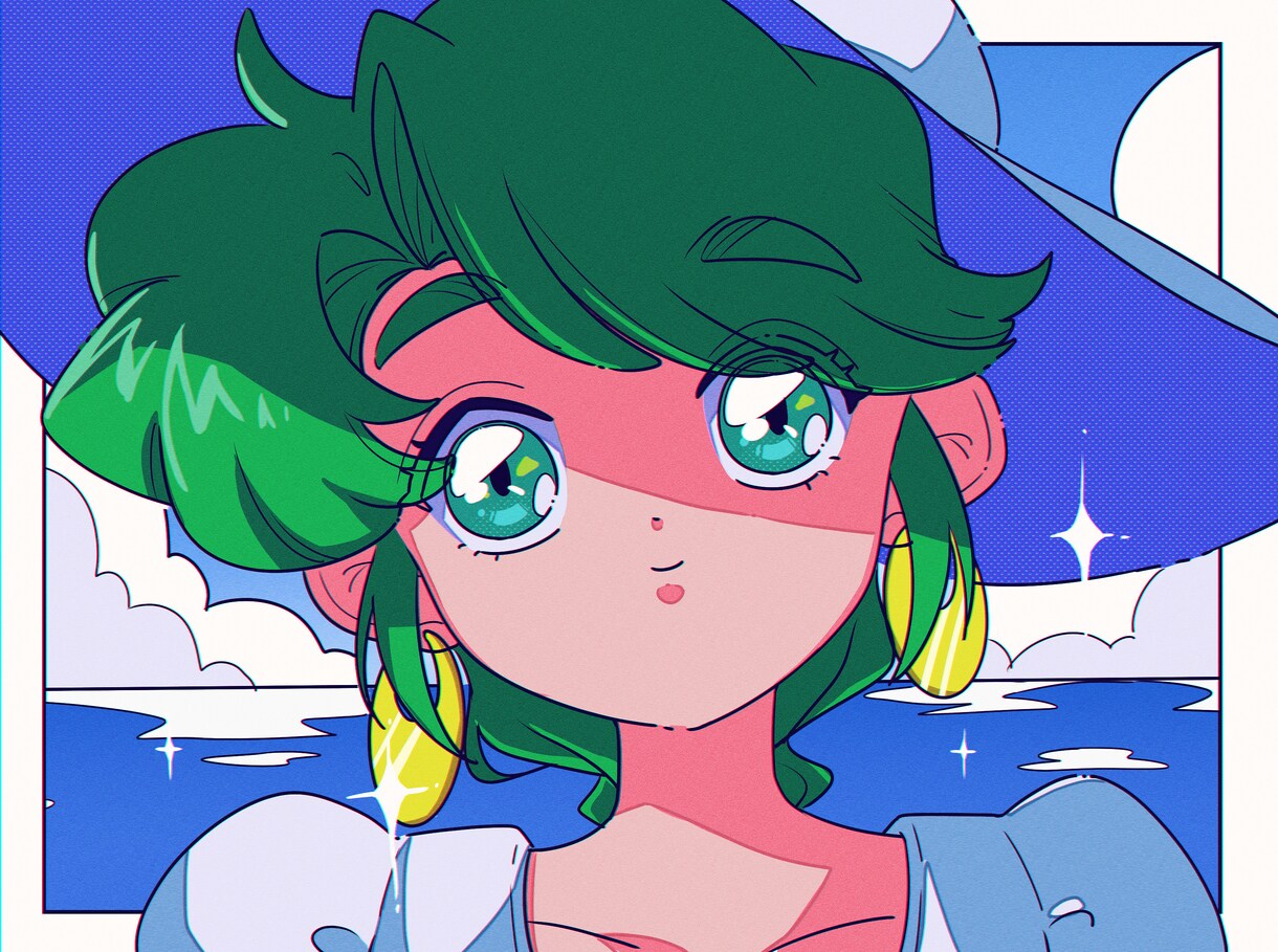 バストアップイラスト描きます 90年代アニメのようなキラかわイラスト描きます イメージ4