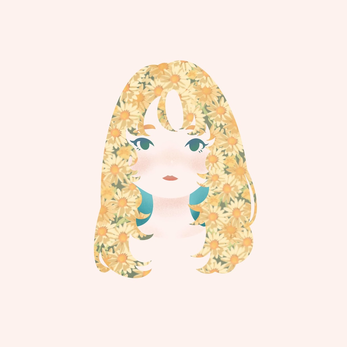 お好きな花を使った可愛らしい似顔絵を作成します 他にはないおしゃれで可愛らしい似顔絵をお描きします イメージ1