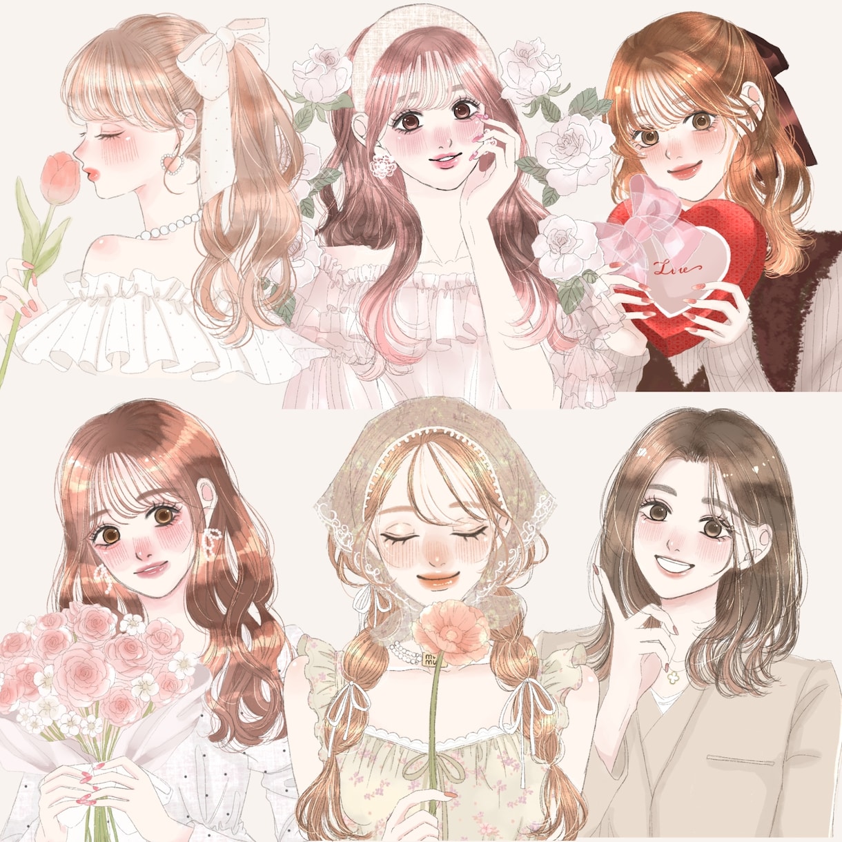 商用OK♡SNSで映えるかわいいイラスト描きます 企業実績あり◎美容・配信・歌ってみたに イメージ1