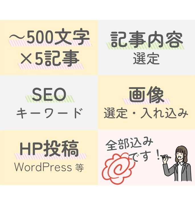 SEO対策あり画像付きブログを5記事作成いたします 最後まで読みやすい構成・文字数・画像のブログを早くラクに！ イメージ1