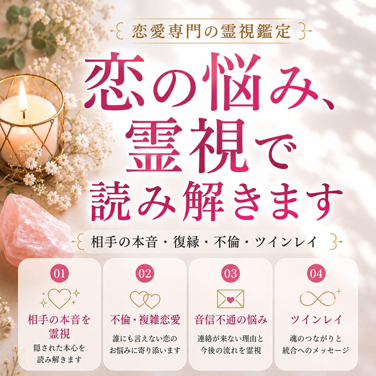 彼、彼女の本音…♡秘密関係鑑定します 心に寄り添い本当の想いを読み解きます♡ イメージ1
