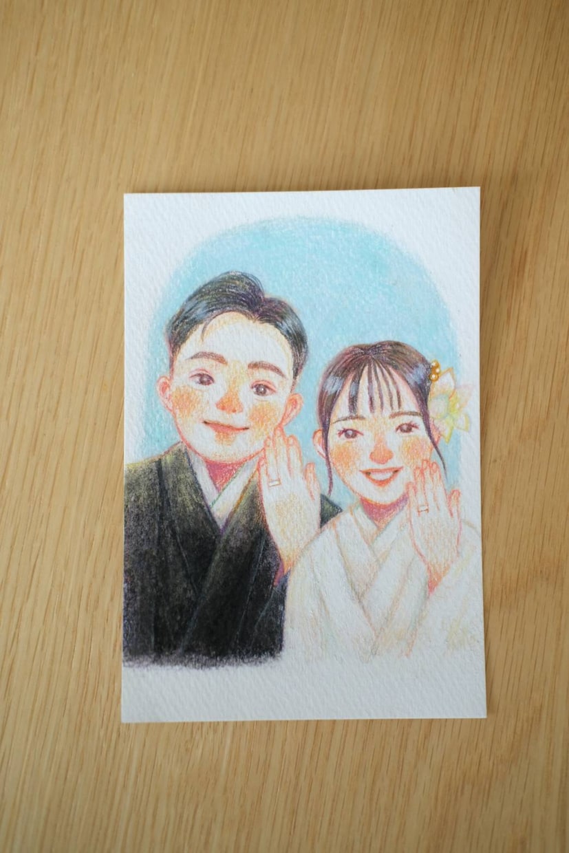 やさしい笑顔のふんわり似顔絵描きます 見るだけで癒される♡色鉛筆とパステルで描くほっこり似顔絵 イメージ5