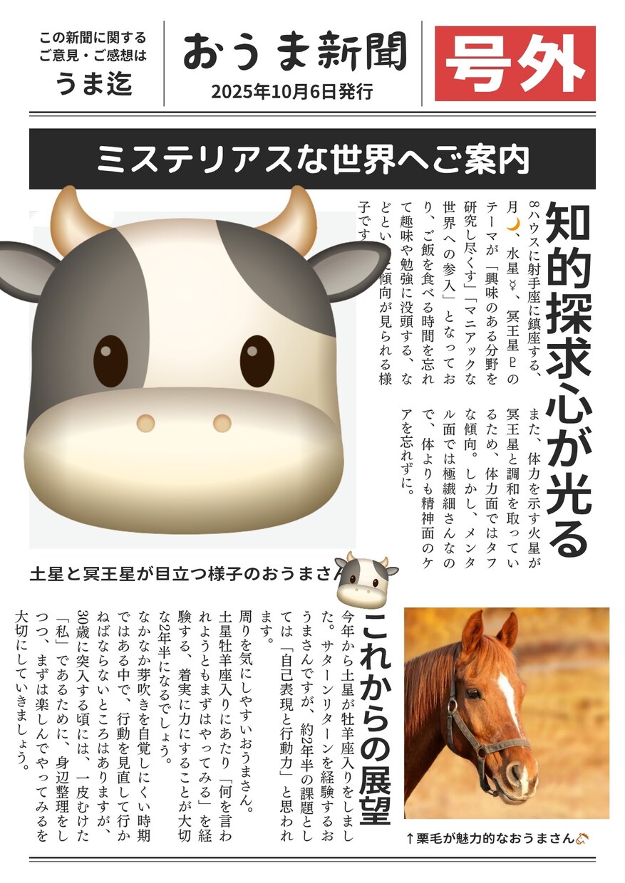 あなただけのホロスコープ新聞を書きます 一面スクープ！？あなたを徹底解説します イメージ1