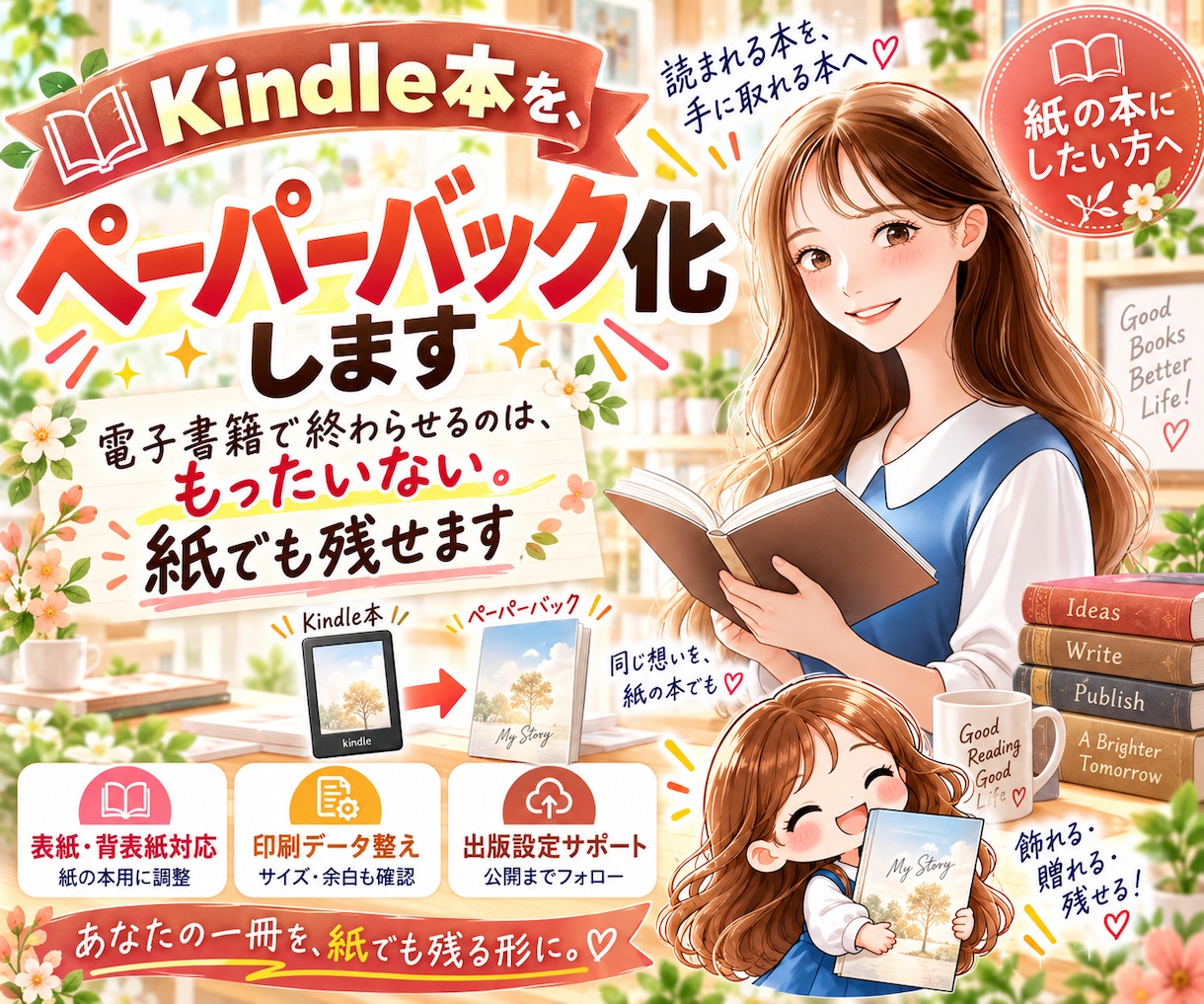 Kindle本をペーパーバック化します 電子書籍で終わらせるのは、もったいない。紙でも残せます イメージ1