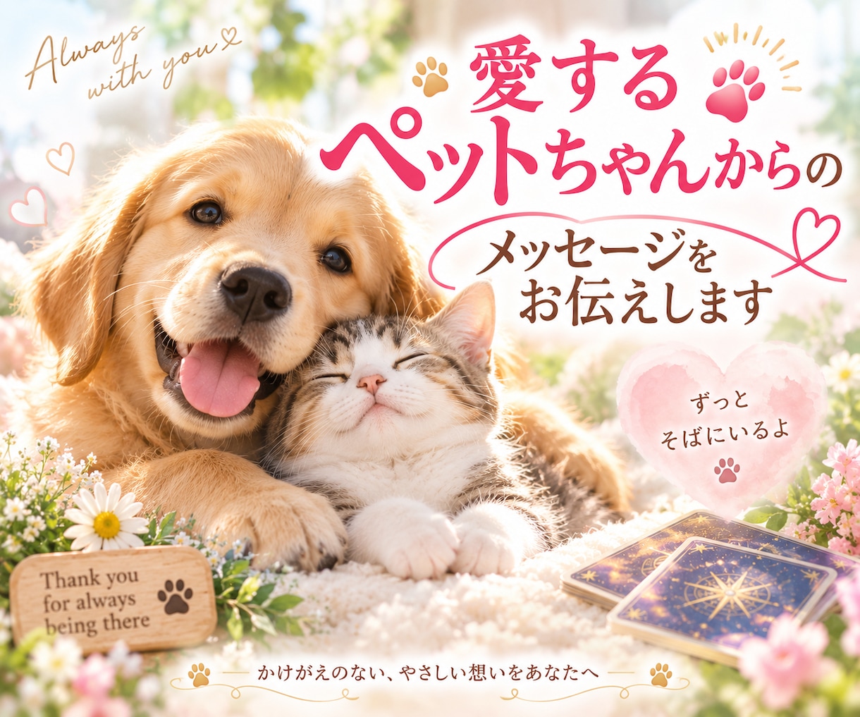 愛するペットちゃんからのメッセージをお伝えします ★霊感タロット鑑定★ペットちゃんから飼い主様への手紙 イメージ1