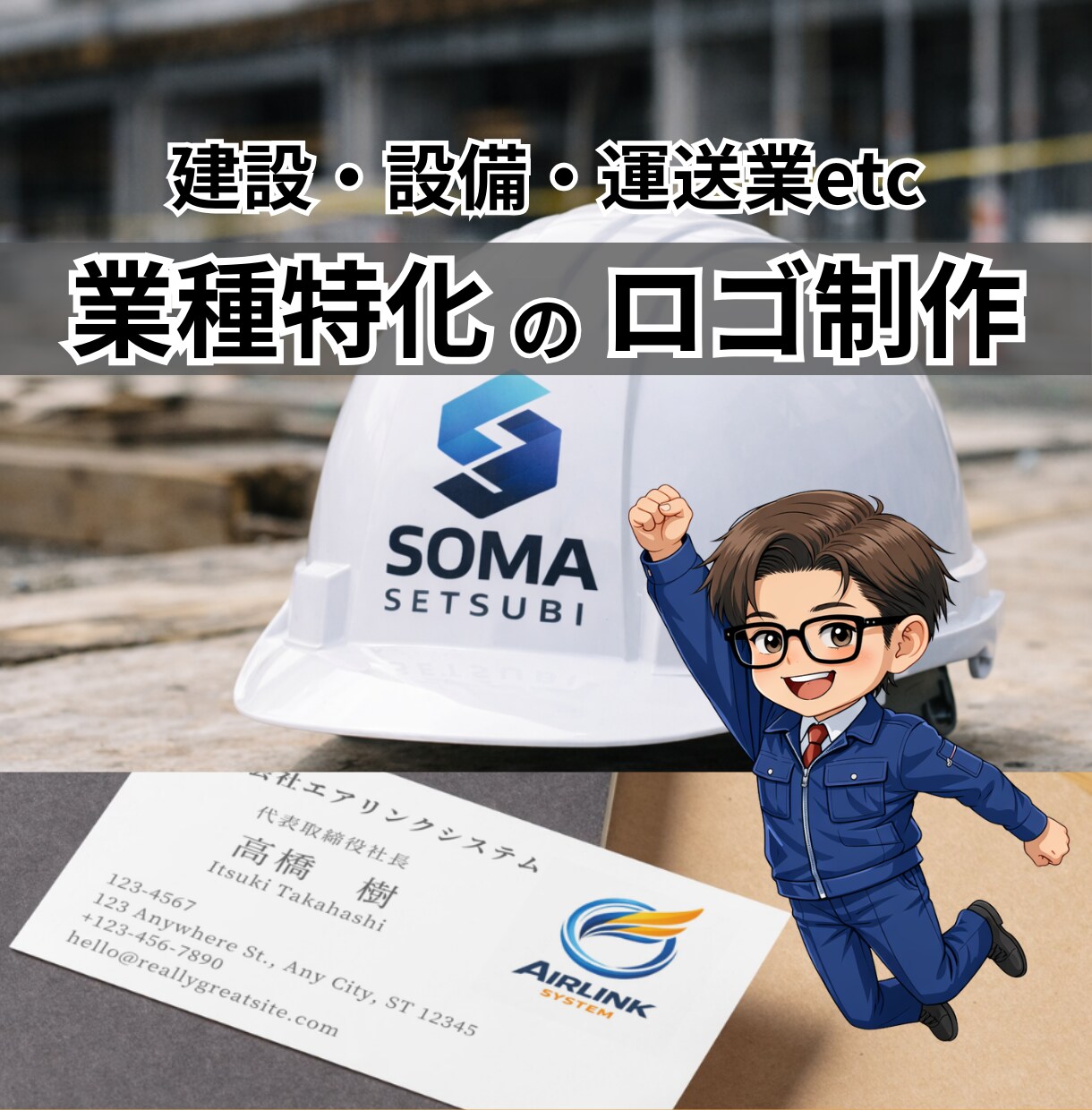 シンプルで機能性の高い【現場】ロゴを制作します 【現場経験】をもとに信頼感のあるロゴでブランディングを支援！ イメージ1