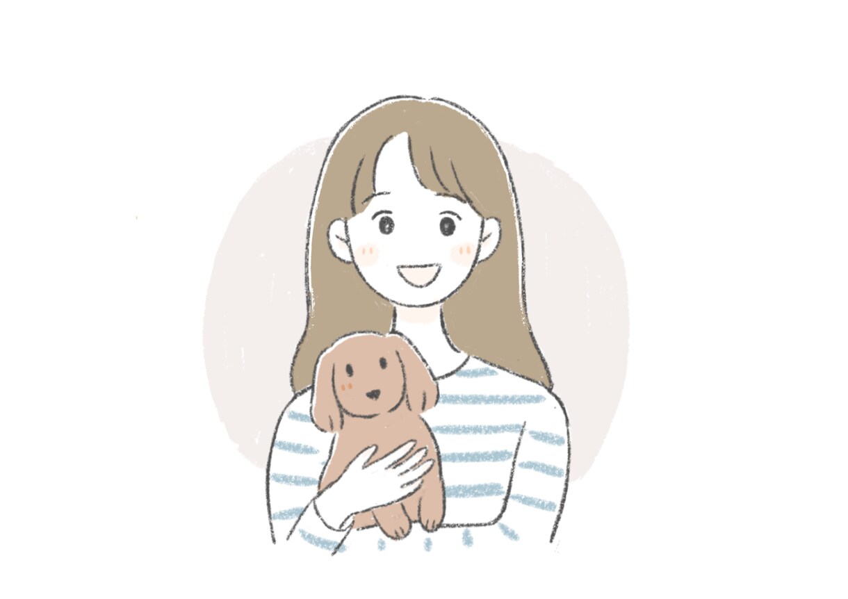 ナチュラルで可愛いペットとのアイコン作成します 優しいイラストでペットとのアイコンを作成しませんか？ イメージ1