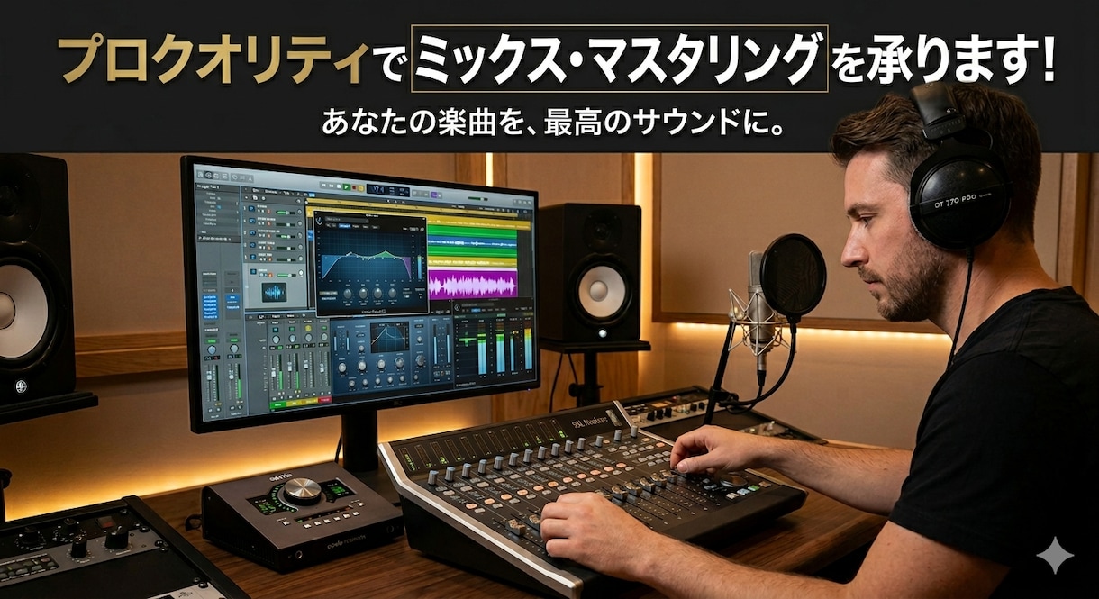 プロクオリティでミックス・マスタリング承ります 楽曲データかボーカルデータかは問いません！ イメージ1