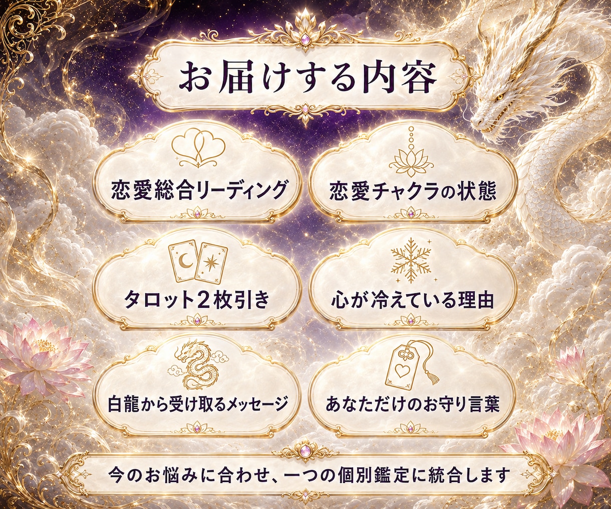 恋愛チャクラと心を読み白龍のお告げ伝えます 答えを追う恋から、自分の心を取り戻すための個別集中鑑定 イメージ3