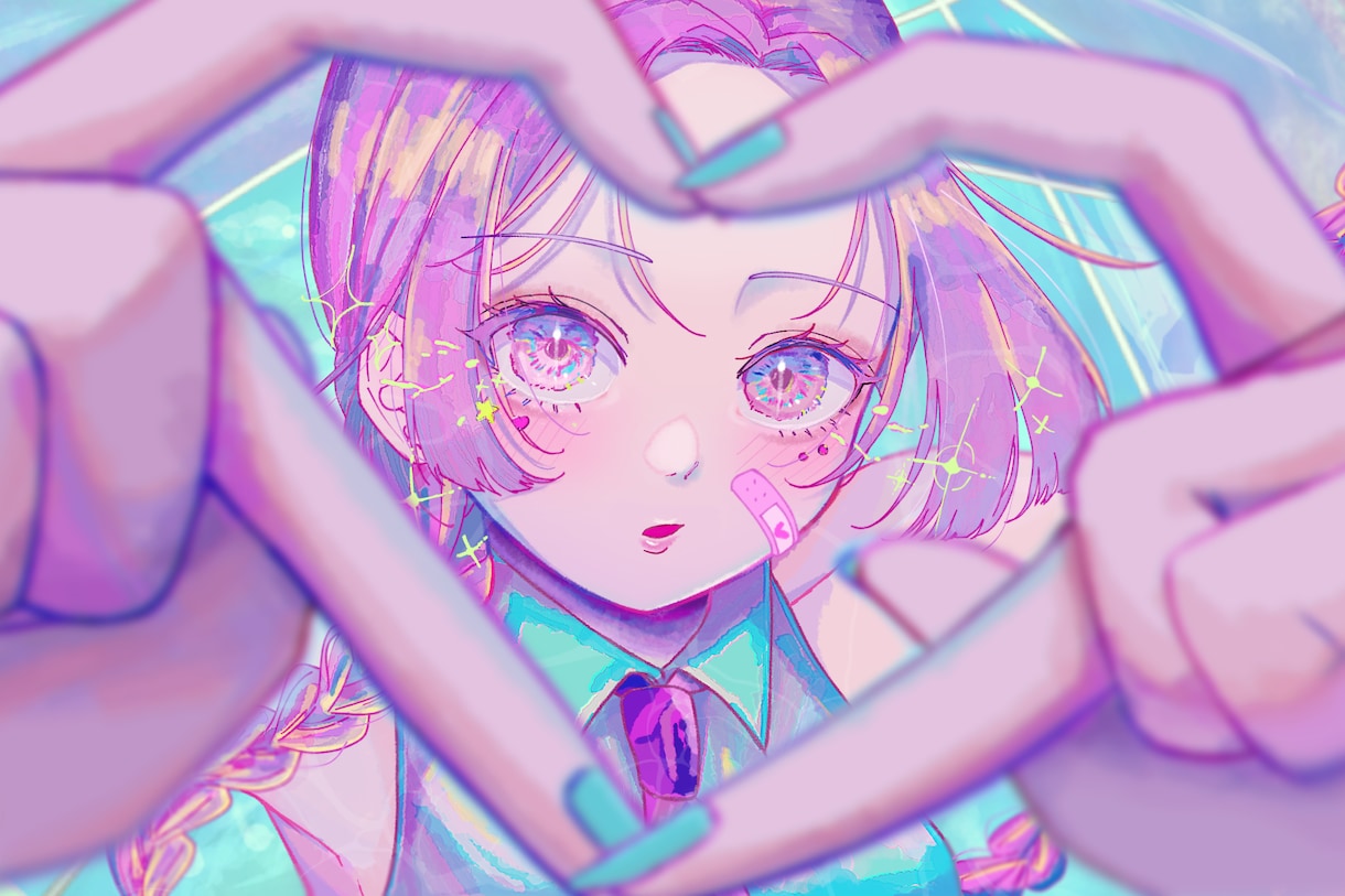 可愛いポップでカラフルな女の子を描きます あなたの思う「可愛い」を作ります イメージ1
