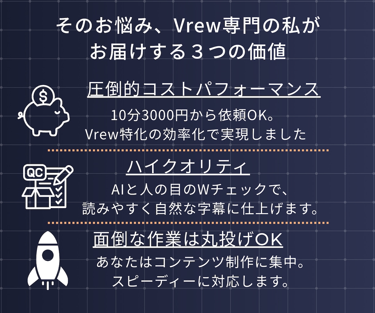 伝わる動画字幕・フルテロップ対応します 面倒なテロップ作業は丸投げOK！ちょっとした編集も☆Vrew イメージ3
