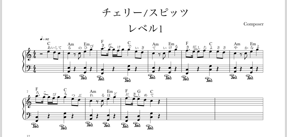 カバー、オリジナル曲のピアノ譜を作成いたします 演奏レベルに合わせてお手頃価格で提供いたします。 イメージ2