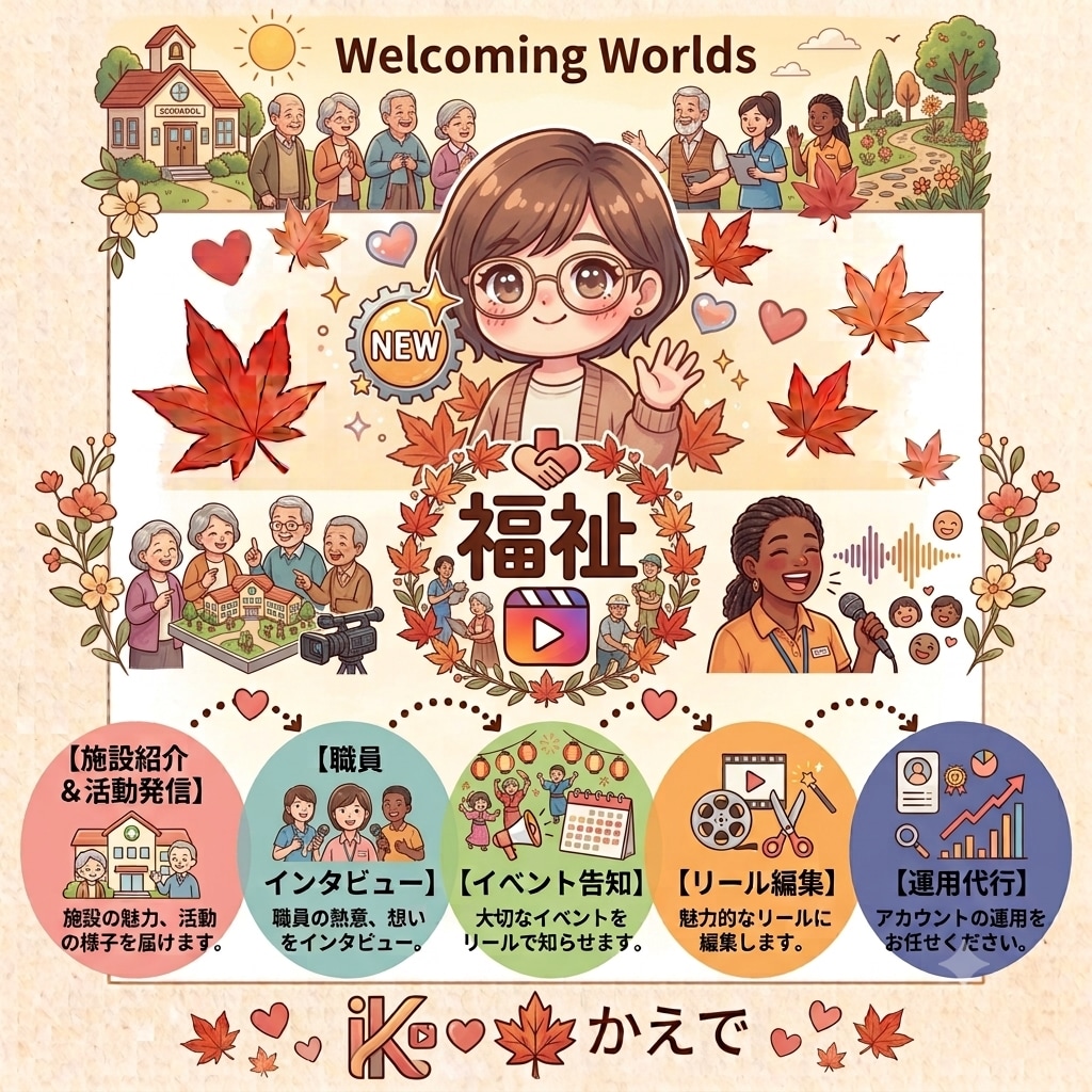 福祉インスタ向けリール動画をテンポよく制作します デイサービスや特養の魅力を発信！プライバシー配慮も徹底します イメージ2