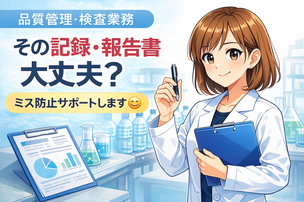 品質管理の検査記録・報告書を添削します 検査記録・報告書の不安、解消します イメージ1