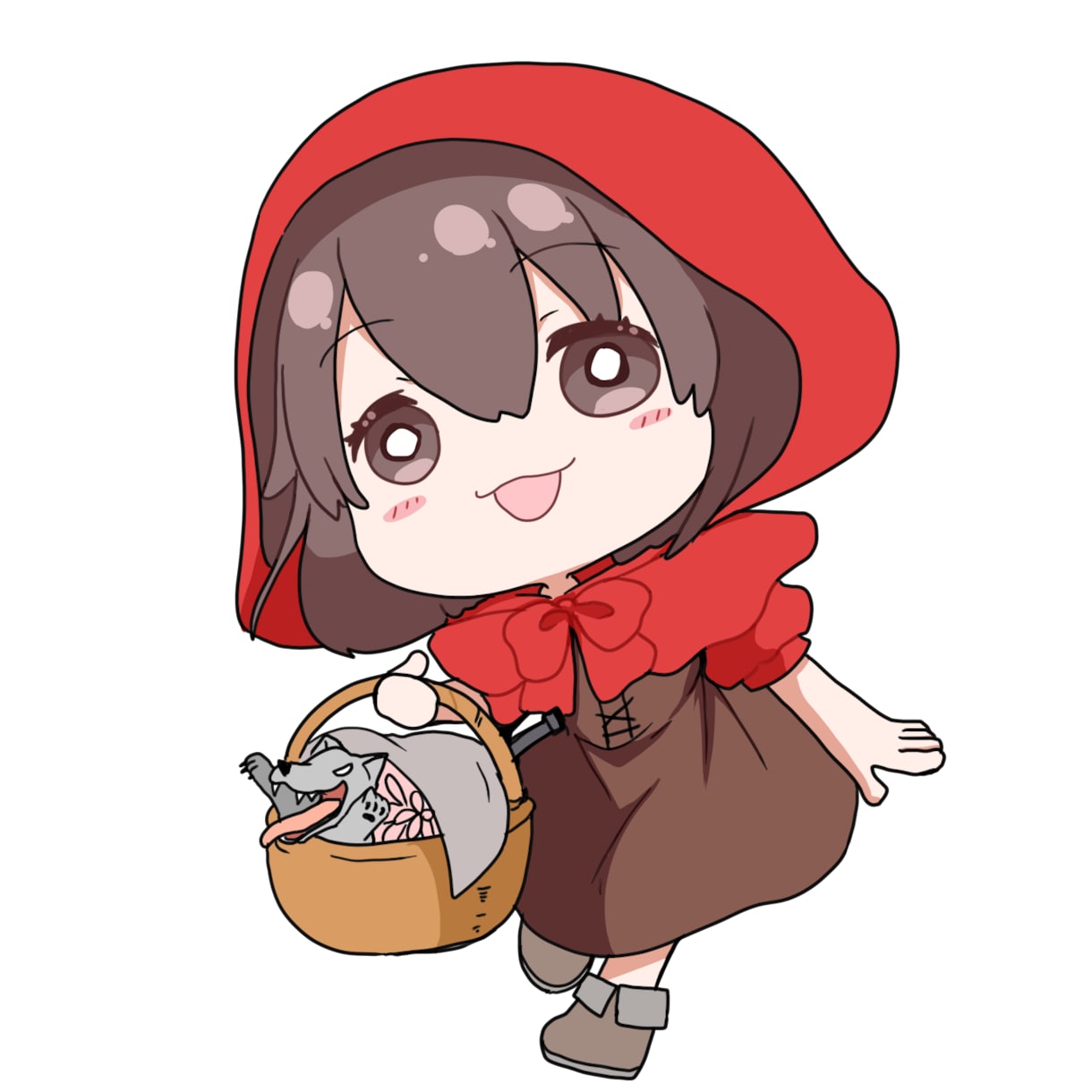赤ずきんちゃんアイコンデフォルメでます ＳＮＳや動画、挿絵にお使いいただけます イメージ2